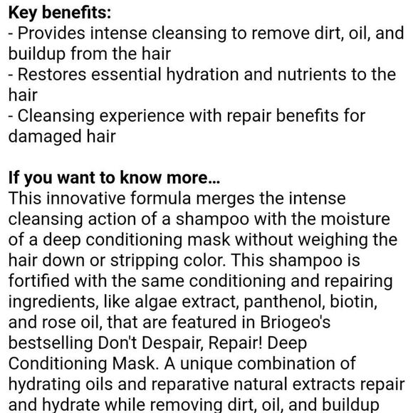 BRIOGEO Shampoo & Conditioning Hair Mask Duo - Picture 6 of 13